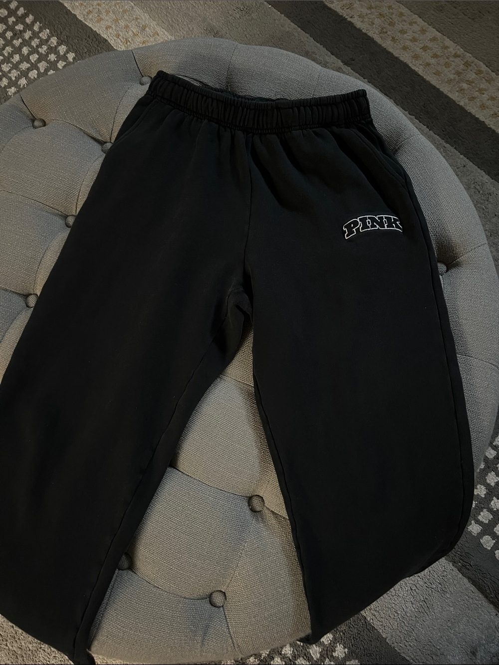 PINK Victoria's Secret Black Jogger Pants with Logo